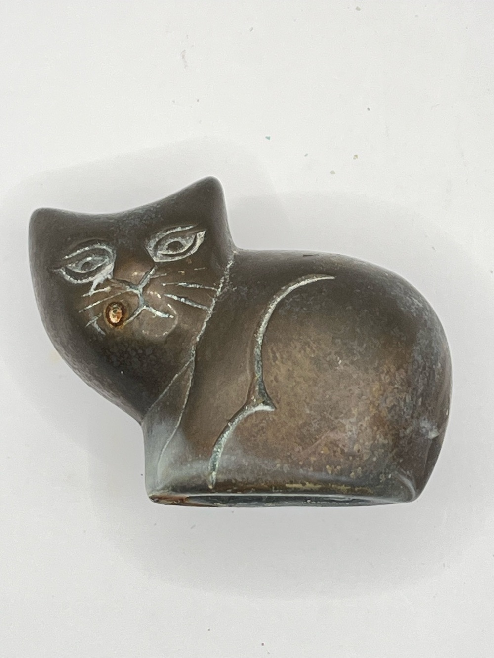 Brass Cat Figurine Decorative Pet Accent